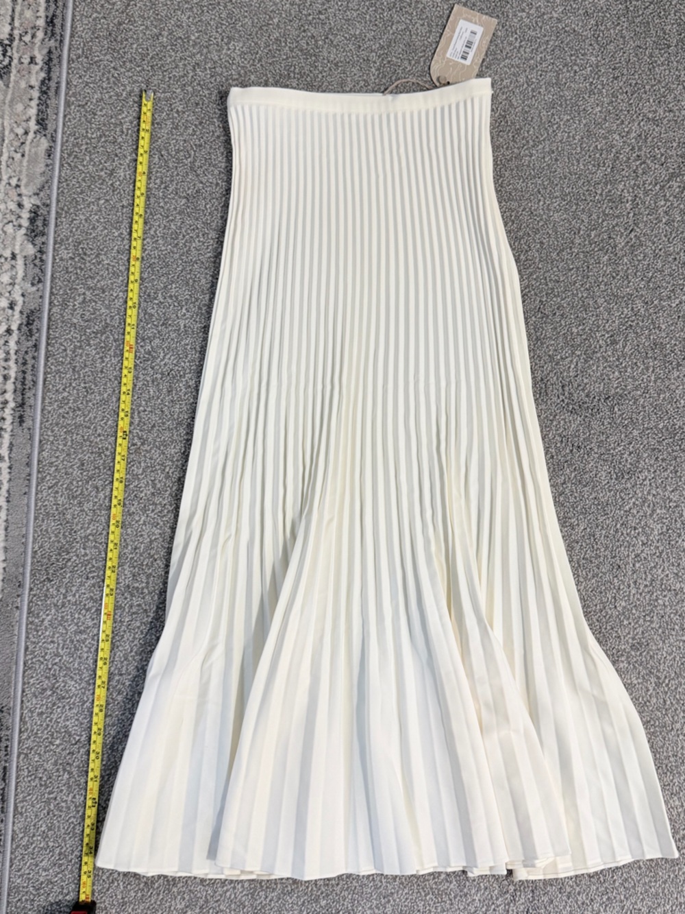 Pleated Ivory Midi Skirt - Elegant High-Waist Fit